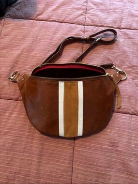 Capital z brand new with tag Leather Crossbody Bag with suede and White Stripe